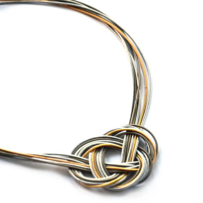 Sea Lily Silver, Gold, Bronze Figure 8 Knot Link & Chain Necklace
