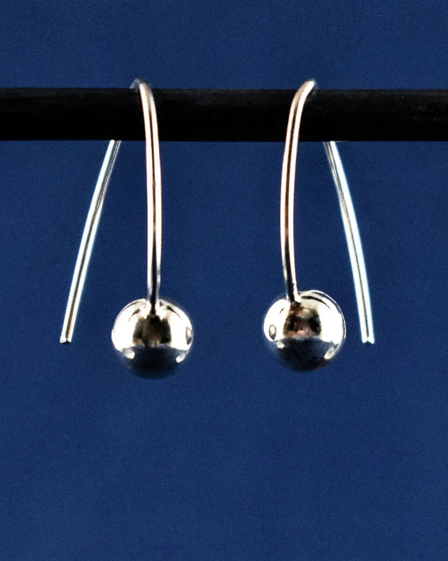 Sterling Ball Small Hoop Earrings