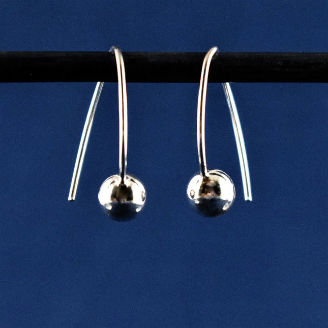 Sterling Ball Small Hoop Earrings
