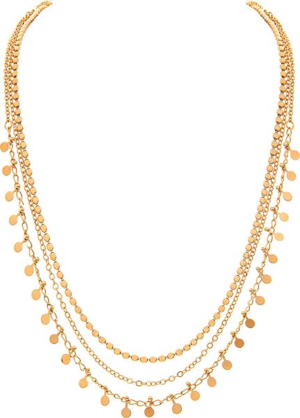 Gold Layered Charm Chain Necklace Set