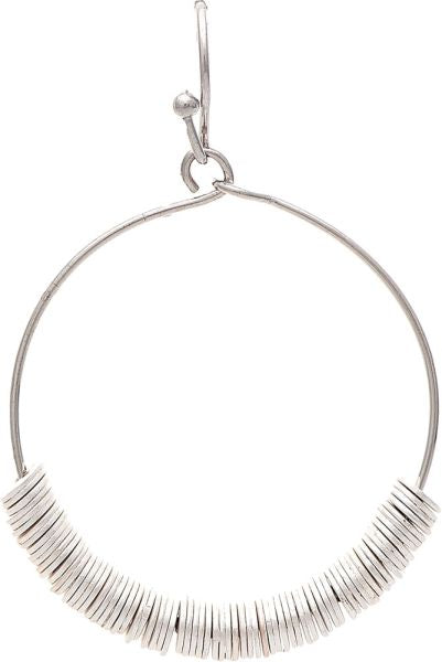 Silver Disc Bead Circle Earring
