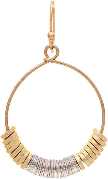 Gold Disc Bead Earring
