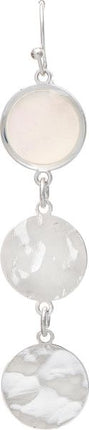 Silver Shell Top Three Disc Drop Earring