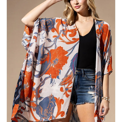 Urbanista Orange Blue Multi Kimono