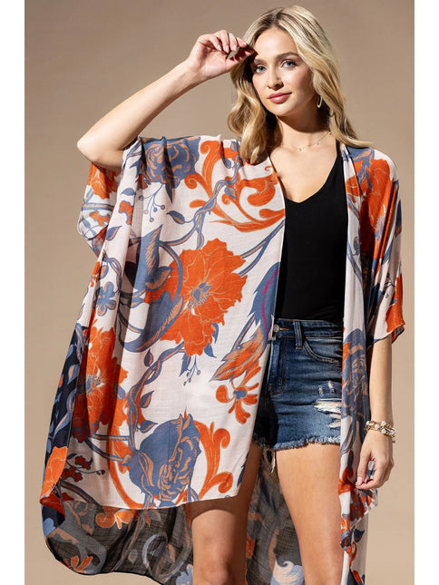 Urbanista Orange Blue Multi Kimono