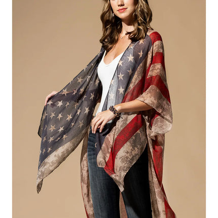 Urbanista Vintage Inspired USA Print Kimono