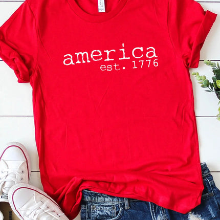 America Est 1766 Patriotic 4th of July Graphic Tee