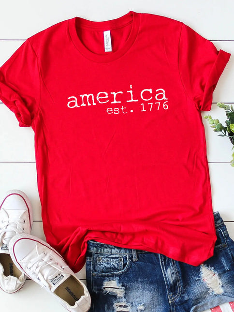 America Est 1766 Patriotic 4th of July Graphic Tee