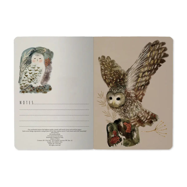 BV by Bruno Visconti Small Notebook Owls