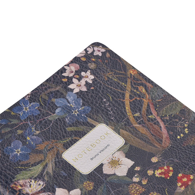 BV by Bruno Visconti Vegan Leather A5 Notebook - Forest Flowers