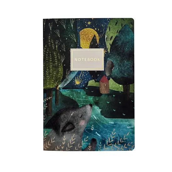 BV by Bruno Visconti A5 Notebook - The Wolf Cub and the Moon