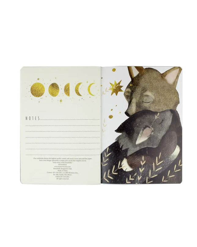 BV by Bruno Visconti A5 Notebook - The Wolf Cub and the Moon
