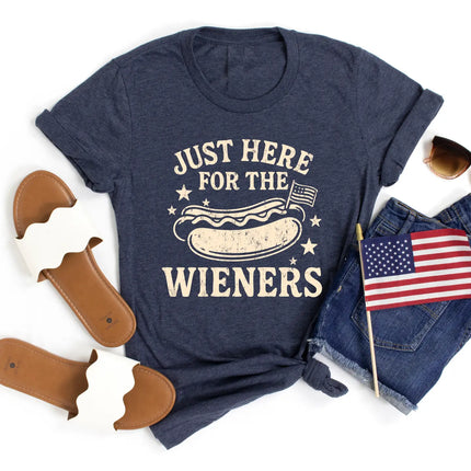 Mugsby Just Here For The Wieners Unisex Shirt