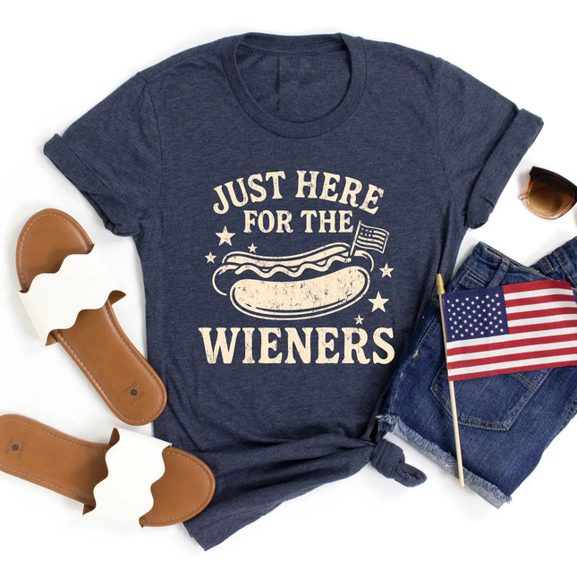 Mugsby Just Here For The Wieners Unisex Shirt
