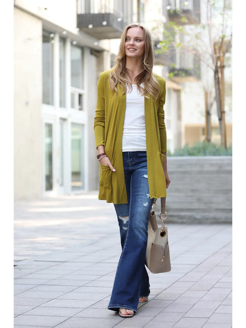 SLOUCHY LONG SLEEVE OPEN CARDIGAN