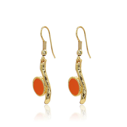 Enamel Sculpted Branch Earring