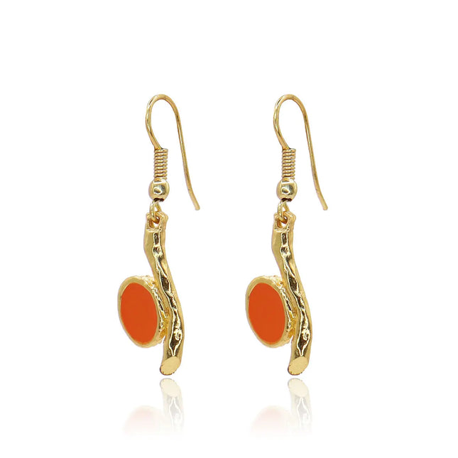 Enamel Sculpted Branch Earring