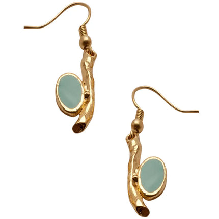 Enamel Sculpted Branch Earring