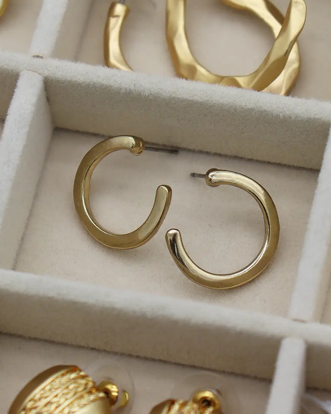 Half Circle Stud Earrings