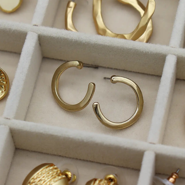 Half Circle Stud Earrings