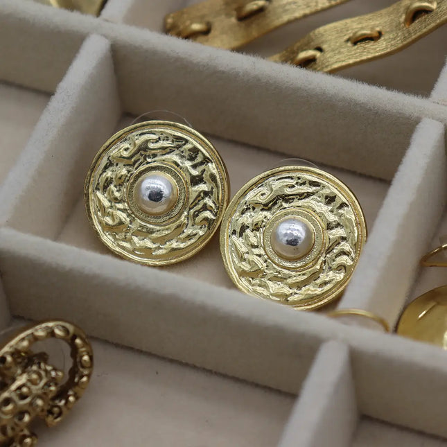 Roman Coin Stud Earrings