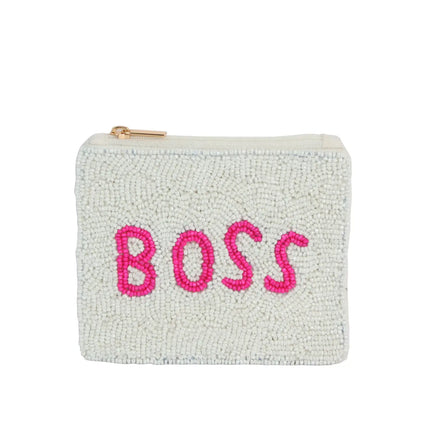 Ladies Fully Beaded Boss Theme Coin Purse