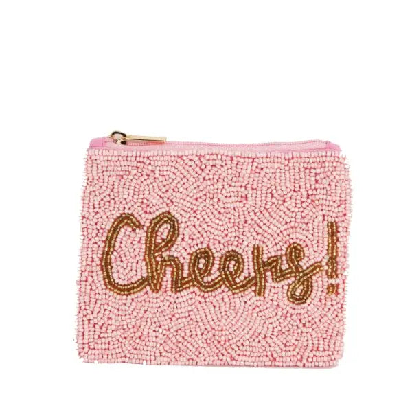 Ladies Fully Beaded Cheers Printed Cosmetic Bag