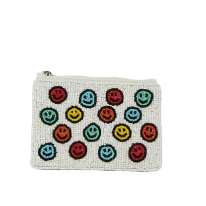 Ladies Fully Beaded Happy Face Themed Coin Purse
