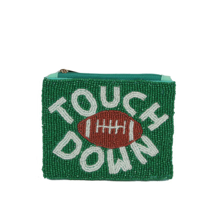 Ladies Fully Beaded Touch Down Theme Coin Purse