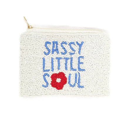 Ladies Sassy Little Soul Themed Beaded Coin Purse