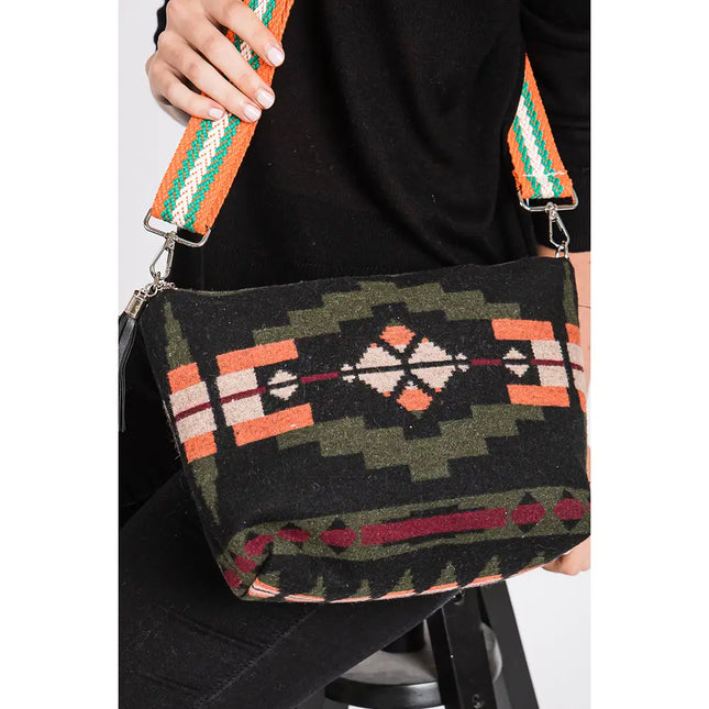 Hana Aztec Pattern Tassel Crossbody Bag