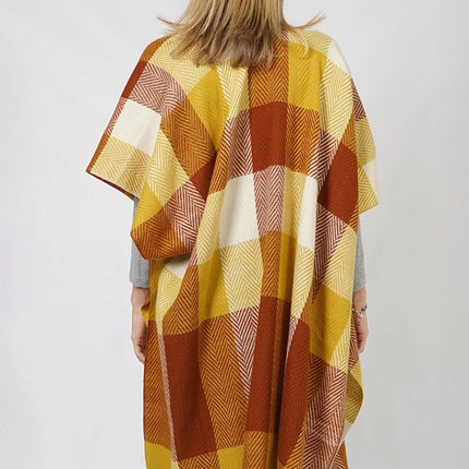 Hana Check Pattern Vest - Mustard