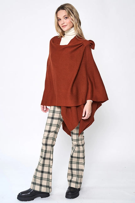 Hana Solid Ruana with Shoulder Strap