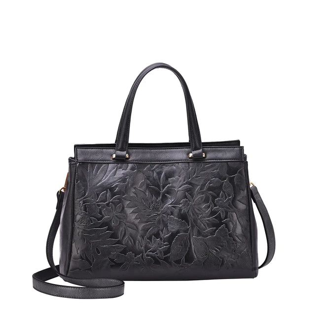 MELLOW WORLD Salome 3D Embossed Floral Satchel