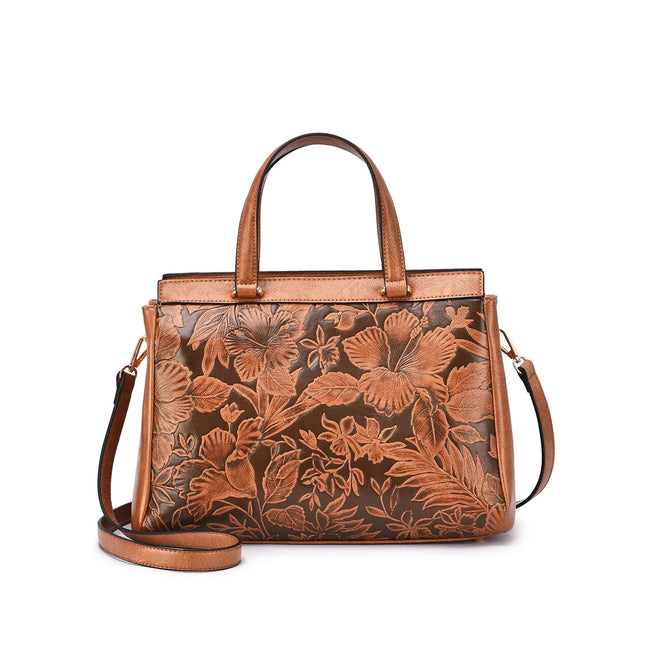 MELLOW WORLD Salome 3D Embossed Floral Satchel