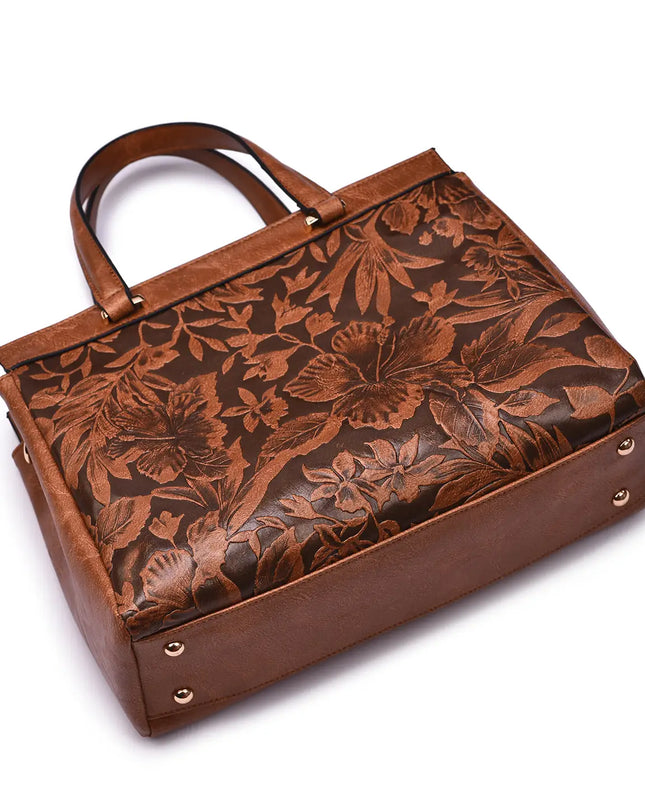 MELLOW WORLD Salome 3D Embossed Floral Satchel