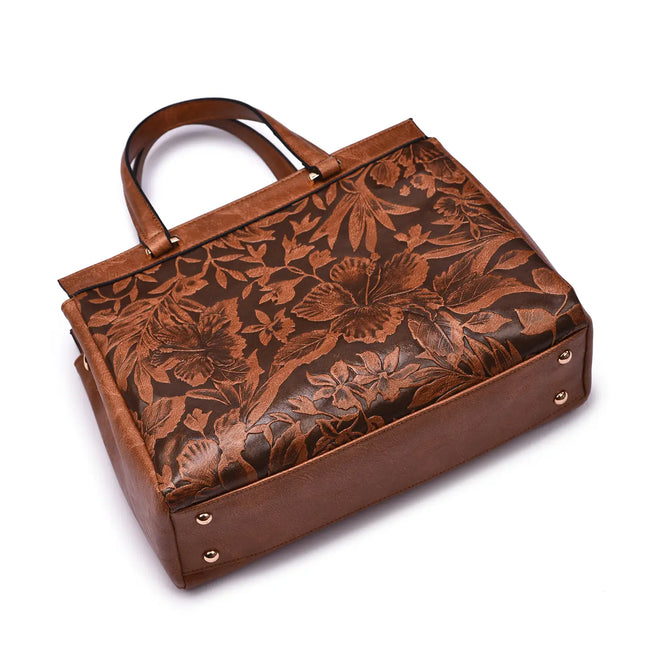 MELLOW WORLD Salome 3D Embossed Floral Satchel