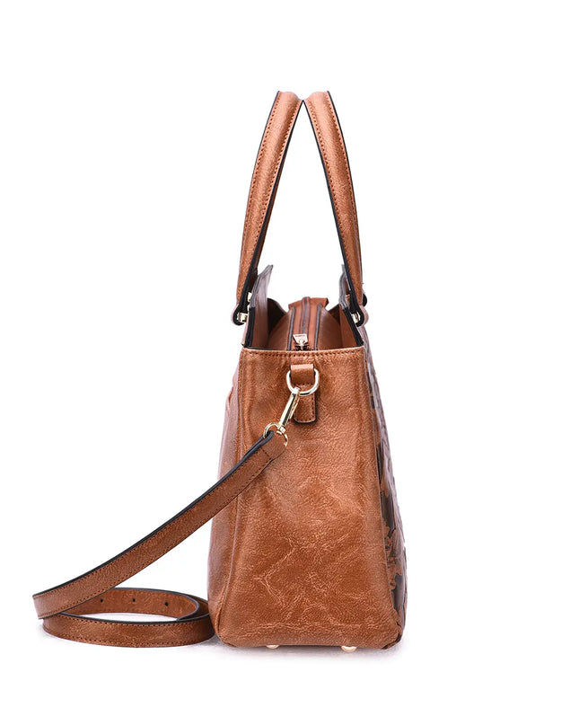 MELLOW WORLD Salome 3D Embossed Floral Satchel