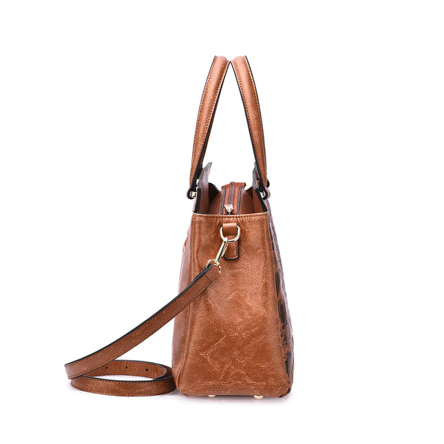MELLOW WORLD Salome 3D Embossed Floral Satchel