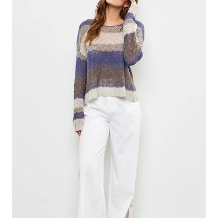 MUSTARD SEED Multi Knit Top - Blue Multi