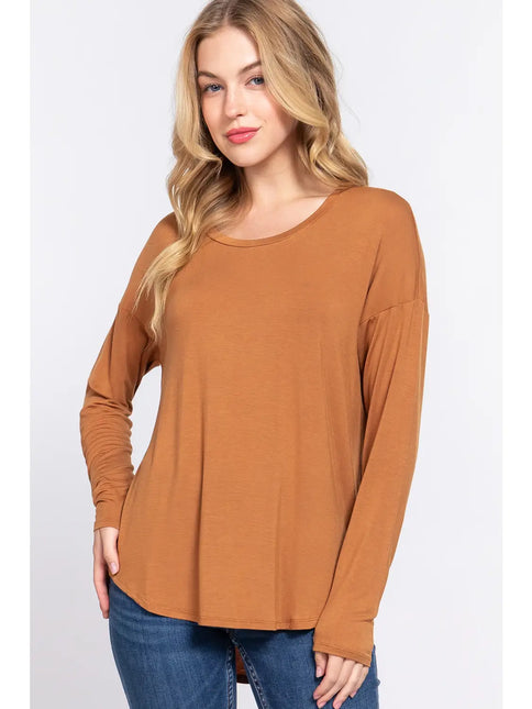 42 POPS Slim Fit Long Dolman Hi-Low Hem Top