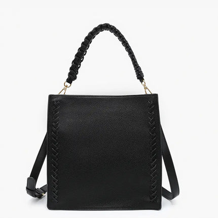 JEN & CO Esme Whipstitch Detail Tote w/ Braided Handle