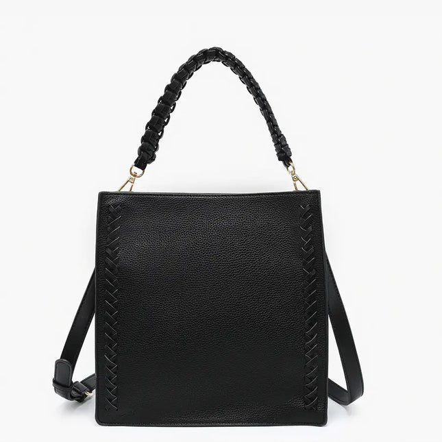 JEN & CO Esme Whipstitch Detail Tote w/ Braided Handle