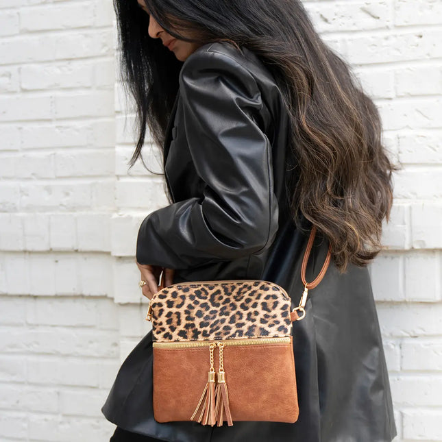 JEN & CO Tara Double Zip Crossbody Bag/Wristlet