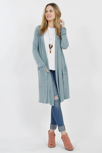 SLOUCHY LONG SLEEVE OPEN CARDIGAN