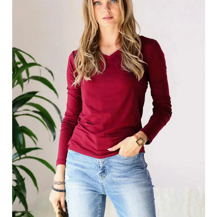 42 POPS Microfiber Long Sleeve V-Neck Tee