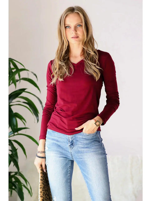 42 POPS Microfiber Long Sleeve V-Neck Tee