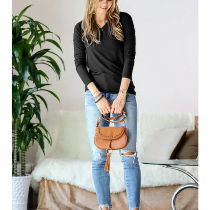 42 POPS Microfiber Long Sleeve V-Neck Tee