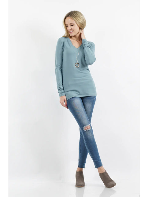 42 POPS Microfiber Long Sleeve V-Neck Tee