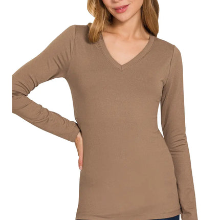 42 POPS Microfiber Long Sleeve V-Neck Tee